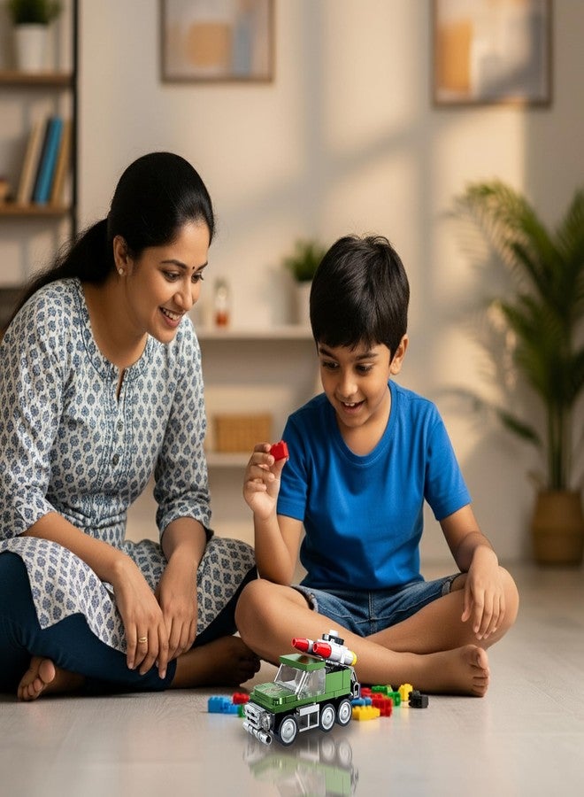 ThinkerPlace مجموعة مكعبات بناء مركبة مدرعة من ThinkerPlace STEM (86 قطعة) | لعبة شاحنة بيك أب صاروخية للأطفال من عمر 7 سنوات فما فوق (بنين وبنات) | بناء تعليمي | لعبة إبداعية وحركية - Image 4