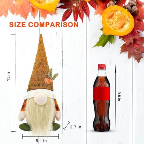 Lovinland Thanksgiving Decorations for Home - Fall Decor - Cute Thanksgiving Gnomes Plush Doll for Office, Indoor, Living Room, Tiered Tray, Harvest Table Supplies - Autumn Birthday Gifts Basket Ideas for Women - Image 4