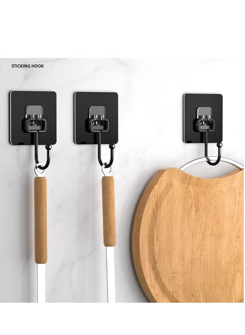 Adhesive Hooks, Wall Hooks for Hanging, 66lbs Load, Waterproof Wall Mount Hangers for Bathroom & Home (20-Pack) - Image 3