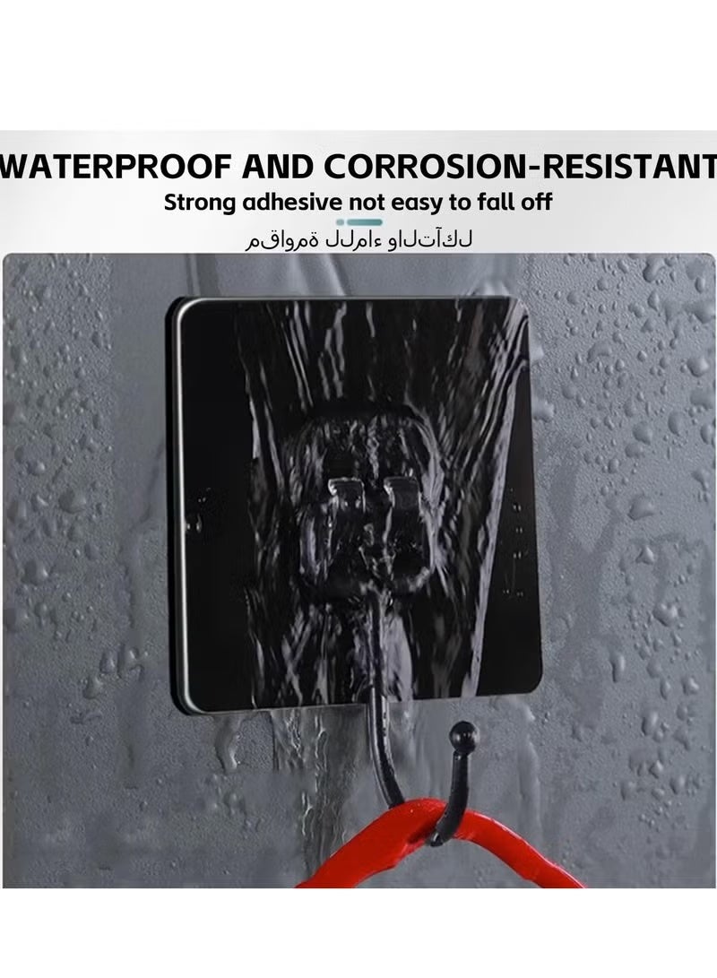 Adhesive Hooks, Wall Hooks for Hanging, 66lbs Load, Waterproof Wall Mount Hangers for Bathroom & Home (20-Pack) - Image 4