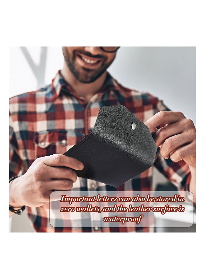 3 Pieces Cash Envelopes Bag PU Leather Cash Money Pouch Cash Wallet Envelope Reusable for Spring Festival Wedding Birthday Graduation Holidays (Black, Orange, Dark Green)  - Image 3