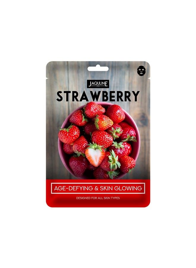 Jaquline USA Strawberry Sheet Mask ; Zero Paraben And Sulphate; Biodegradable Ber Masks; Lightweight; Hydrating And Skin Firming - Image 1