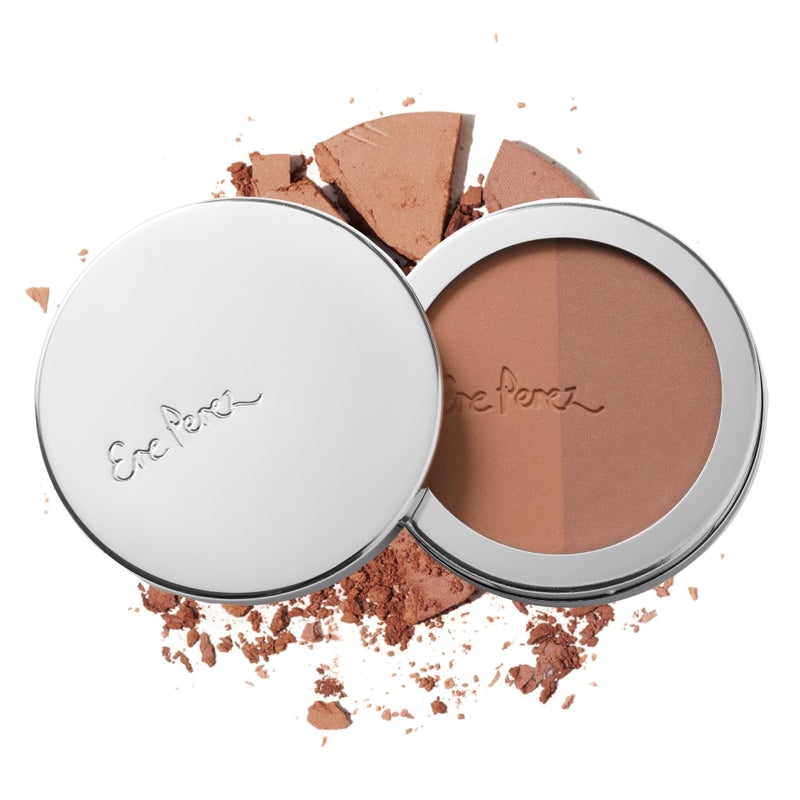 Ere Perez  Natural Rice Powder Blush  Bronzer Duo  Buildable Breathable Oil Absorbing Medium Coverage  Vitamin E Chamomile  Vegan CrueltyFree Clean Beauty Roma
