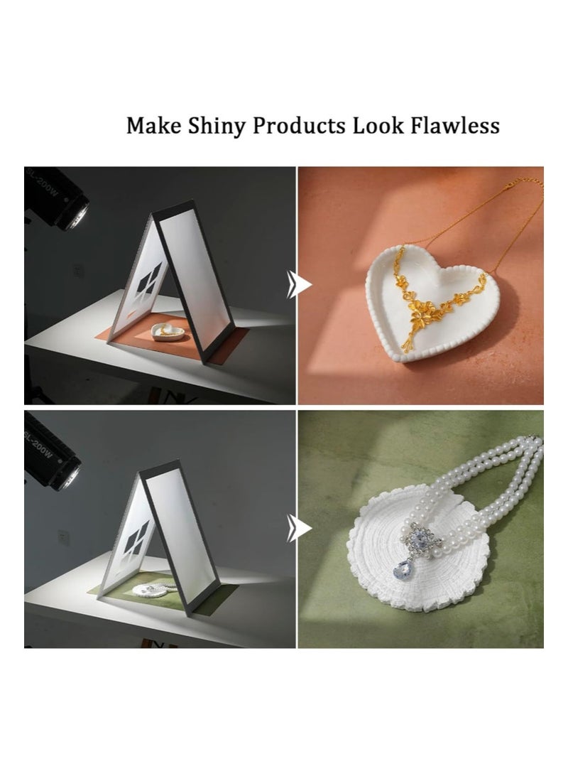 EZdenK 42*29cm Photo Backdrop Board with Shadow Diffuser， 10 Pcs 20 Patterns Waterproof Food Photography Backgrounds， Tabletop Small Shooting Kit for Product， Jewelry & Makeup（Style F） - Image 4