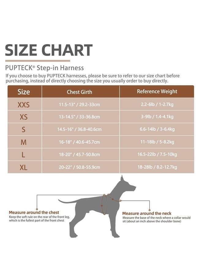 PUPTECK Adjustable Dog Harness Collar and Leash Set Step in No Pull Pet Harness for Small Medium Dogs Puppy and Cats Outdoor Walking Running, Soft Mesh Padded Reflective Vest Harnesses, Khaki M - Image 2