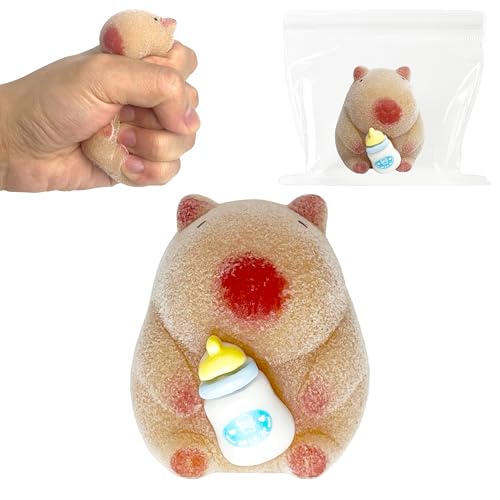 ZTATU Capybara Taba Squishy Fidget Toys for Kids Fufu Squishy Stress Ball Sensory Squeeze Ball Stress Relief Toy Party Favors for Kids 812 Classroom Rewards Easter Basket Stuffers Furry - Image 1