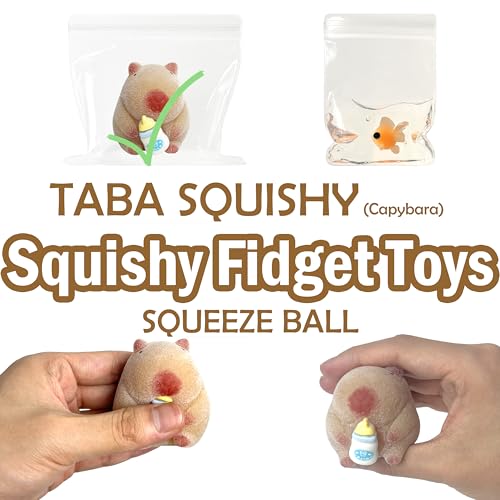 ZTATU Capybara Taba Squishy Fidget Toys for Kids Fufu Squishy Stress Ball Sensory Squeeze Ball Stress Relief Toy Party Favors for Kids 812 Classroom Rewards Easter Basket Stuffers Furry - Image 5