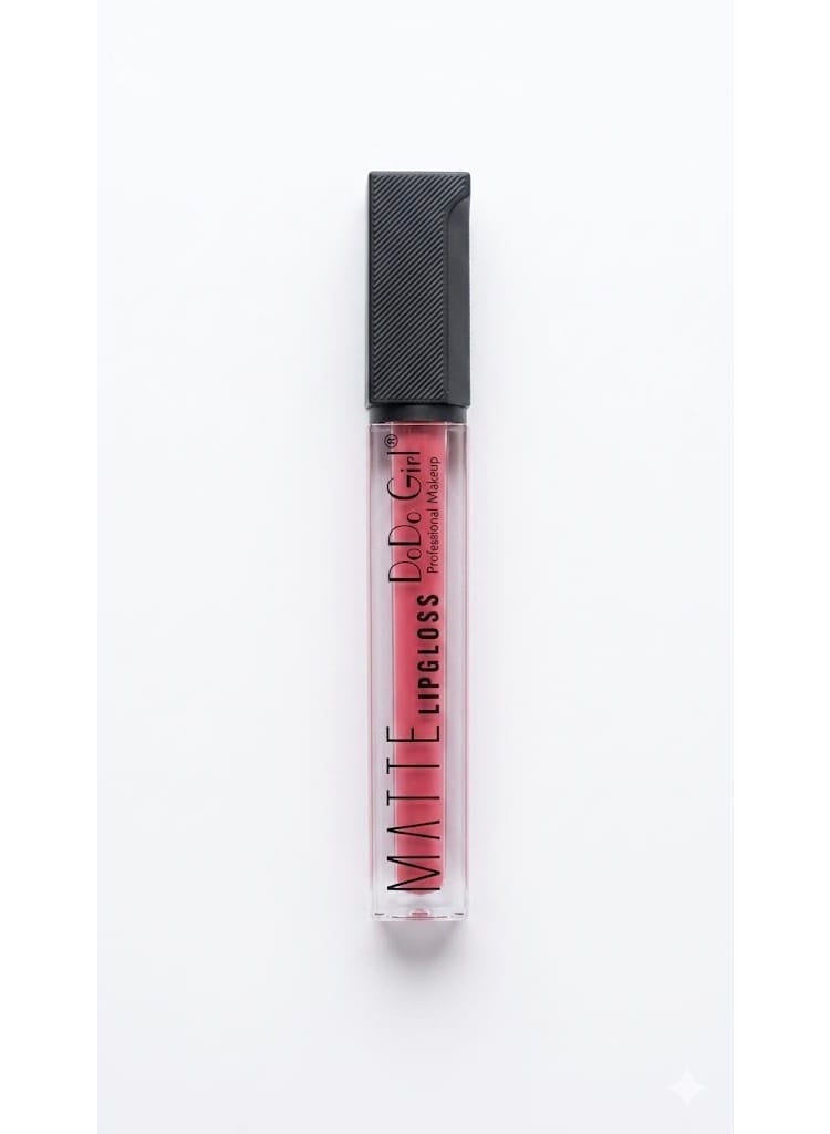 Long-lasting velvet matte lip gloss, shade 01. A non-shiny liquid, waterproof with a creamy formula enriched with shea butter and beeswax, intense color and high durability, does not dry out lips, safe for daily use.