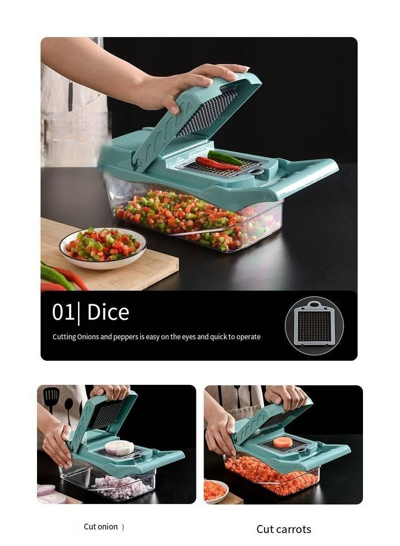 16 قطعة مجموعة متعددة الوظائف الخضار القاطع مكعبات مبشرة - Image 2