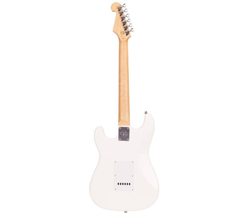 SX Guitar ED1 Vintage Style Electric with Bag - White - Image 3