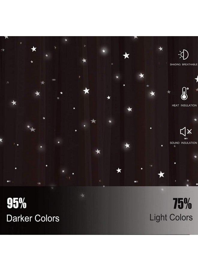 UNISTAR 2 Panels Stars Blackout Curtains for Bedroom Girls Kids Baby Window Decoration Double Layer Star Cut Out Aesthetic Living Room Decor Wall Home Curtain,W52 x L63 Inches,Pink - Image 2