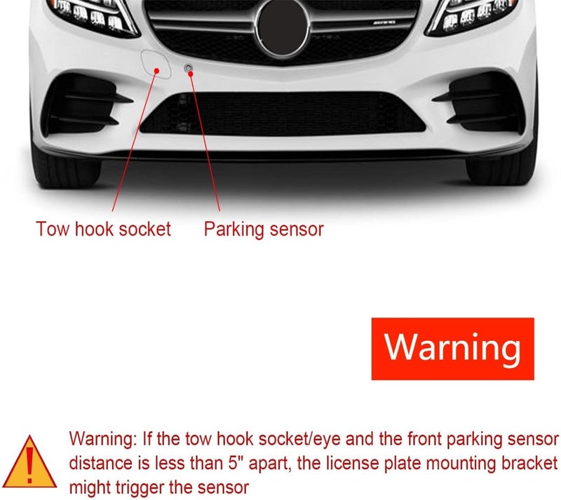 Xotic Tech Black Aluminum Bumper Tow License Plate Mount Bracket for Porsche Cayenne 2011-2017 - Image 2