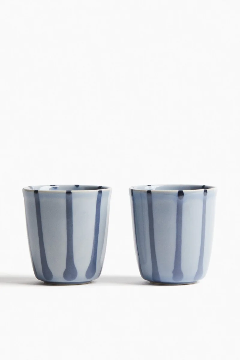 H&M 2-pack drip-glazed stoneware mugs