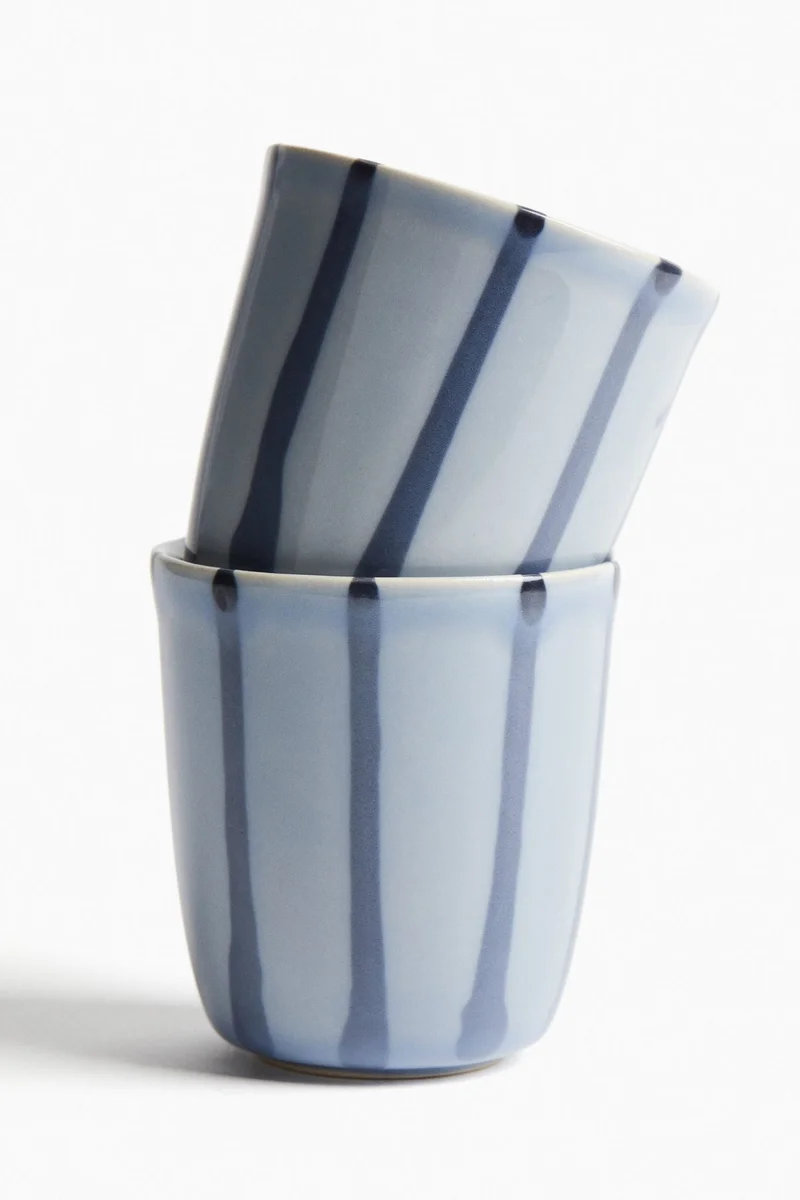H&M 2-pack drip-glazed stoneware mugs