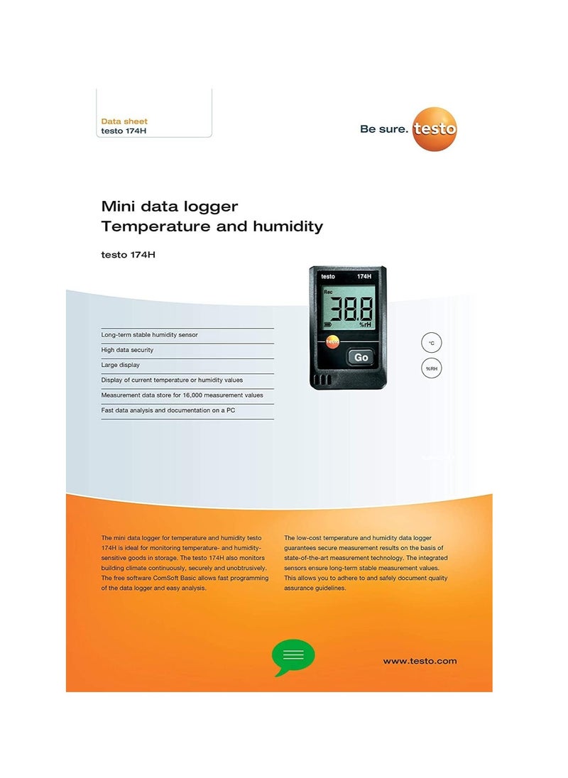 TESTO PRIME Temperature and Humidity Mini Data logger (Range: -20°C to 70°C)  - Image 4
