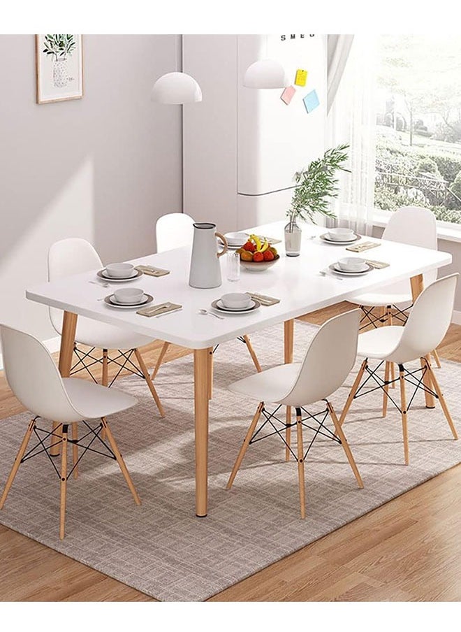 Golden - 5-Piece Dining Table Chair Set,Modern Kitchen Table with 4 Chair,Wooden Coffee Table Leisure Breakfast Table and Chairs for for Kitchen/Living Room/Office/Cafe/Meeting Room(100cm) - Image 1