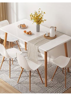 Golden 5-Piece Dining Table Chair Set,Modern Kitchen Table with 4 Chair,Wooden Coffee Table Leisure Breakfast Table and Chairs for for Kitchen/Living Room/Office/Cafe/Meeting Room(100cm)  - Image 5