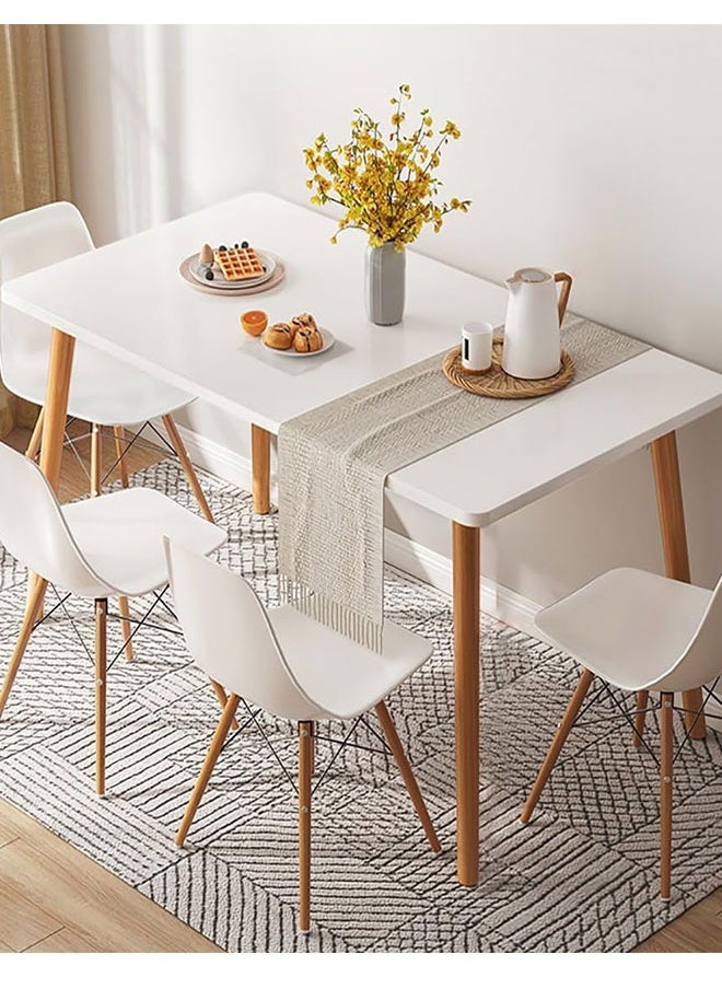 Golden - 5-Piece Dining Table Chair Set,Modern Kitchen Table with 4 Chair,Wooden Coffee Table Leisure Breakfast Table and Chairs for for Kitchen/Living Room/Office/Cafe/Meeting Room(100cm) - Image 1