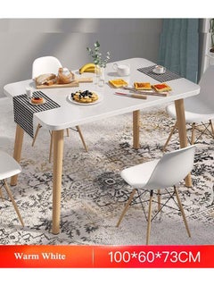 Golden 5-Piece Dining Table Chair Set,Modern Kitchen Table with 4 Chair,Wooden Coffee Table Leisure Breakfast Table and Chairs for for Kitchen/Living Room/Office/Cafe/Meeting Room(100cm)  - Image 3