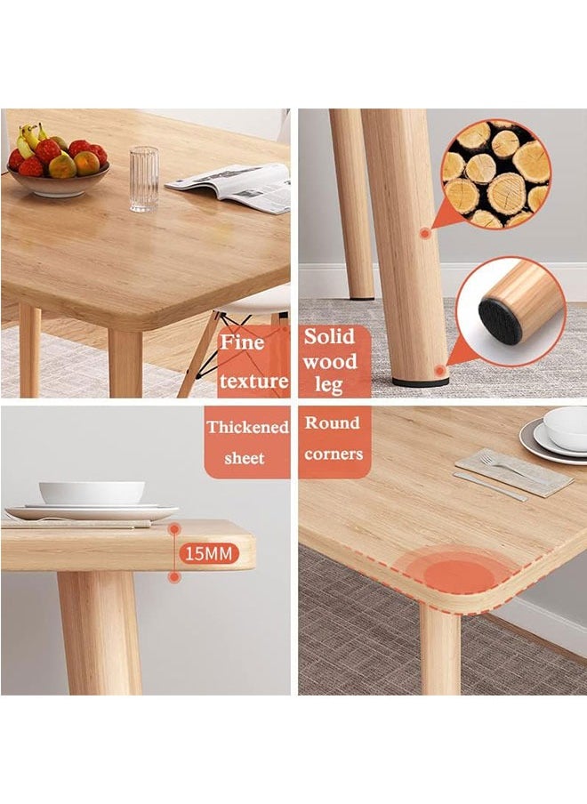 Golden - 5-Piece Dining Table Chair Set,Modern Kitchen Table with 4 Chair,Wooden Coffee Table Leisure Breakfast Table and Chairs for for Kitchen/Living Room/Office/Cafe/Meeting Room(100cm) - Image 1
