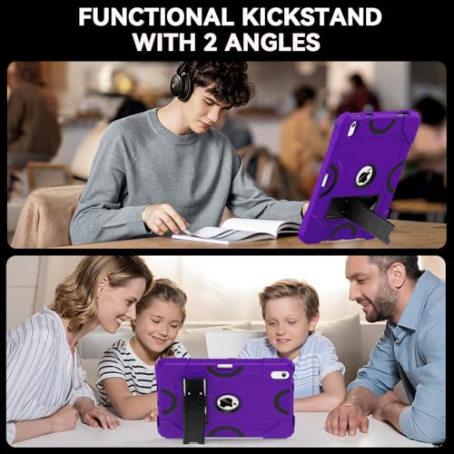 Cantis Case for iPad 11-inch (A16) 2025/ iPad 10th Generation 2022 (10.9 inch), Shockproof iPad Cover 10th Generation with Pencil Holder & Kickstand, Dark Purple+Black - Image 4