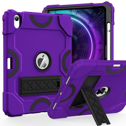 Cantis Case for iPad 11-inch (A16) 2025/ iPad 10th Generation 2022 (10.9 inch), Shockproof iPad Cover 10th Generation with Pencil Holder & Kickstand, Dark Purple+Black - Image 1