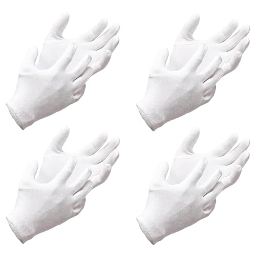 Kuber Industries Hand Gloves | 4 Pair | Cotton Half Gloves | Sun Dust Protection Gloves for Men & Woman | Cloth Gloves For Driving, Biking, Cycling | Pollution Hand Gloves | White - Image 1