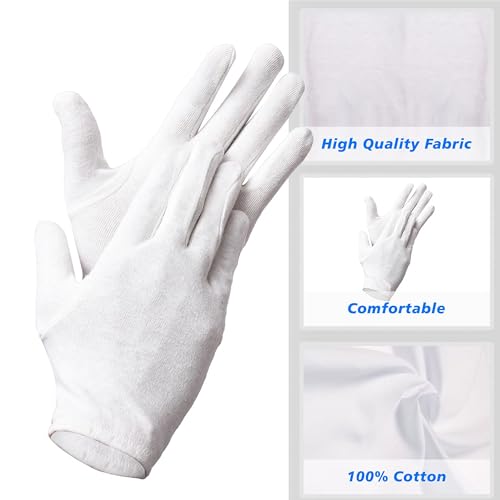 Kuber Industries Hand Gloves | 4 Pair | Cotton Half Gloves | Sun Dust Protection Gloves for Men & Woman | Cloth Gloves For Driving, Biking, Cycling | Pollution Hand Gloves | White - Image 3