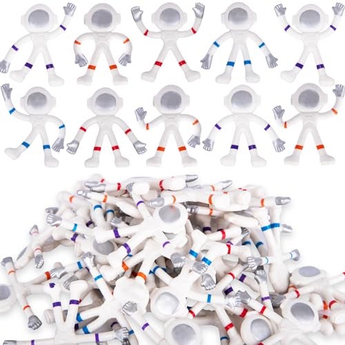 ArtCreativity 48 Piece Mini Bendable Astronaut Figurines Astronaut Toys in 4 Assorted Colors Space Party Favors and Stress Relief Fidget Toy Space Themed Party Favors for Kids - Image 1