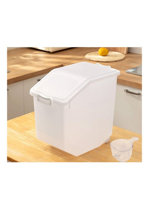 Rice Storage Container 15 Kg Capacity - Food Storage Container with Lid, BPA Free Plastic Large Cereal Sotrage Box, Kitchen Multifunctional Container with Measuring Cup