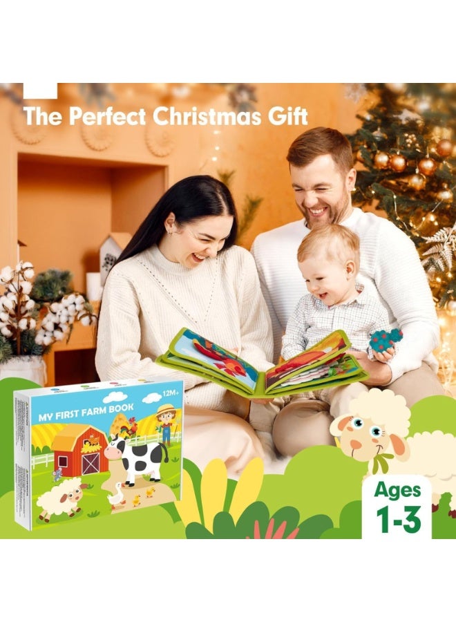 كادراما كتاب أنشطة حسي مصنوع من اللباد - إصدار حيوانات المزرعة، لعبة تعليمية تفاعلية للأطفال الصغار ومرحلة ما قبل المدرسة - Image 3