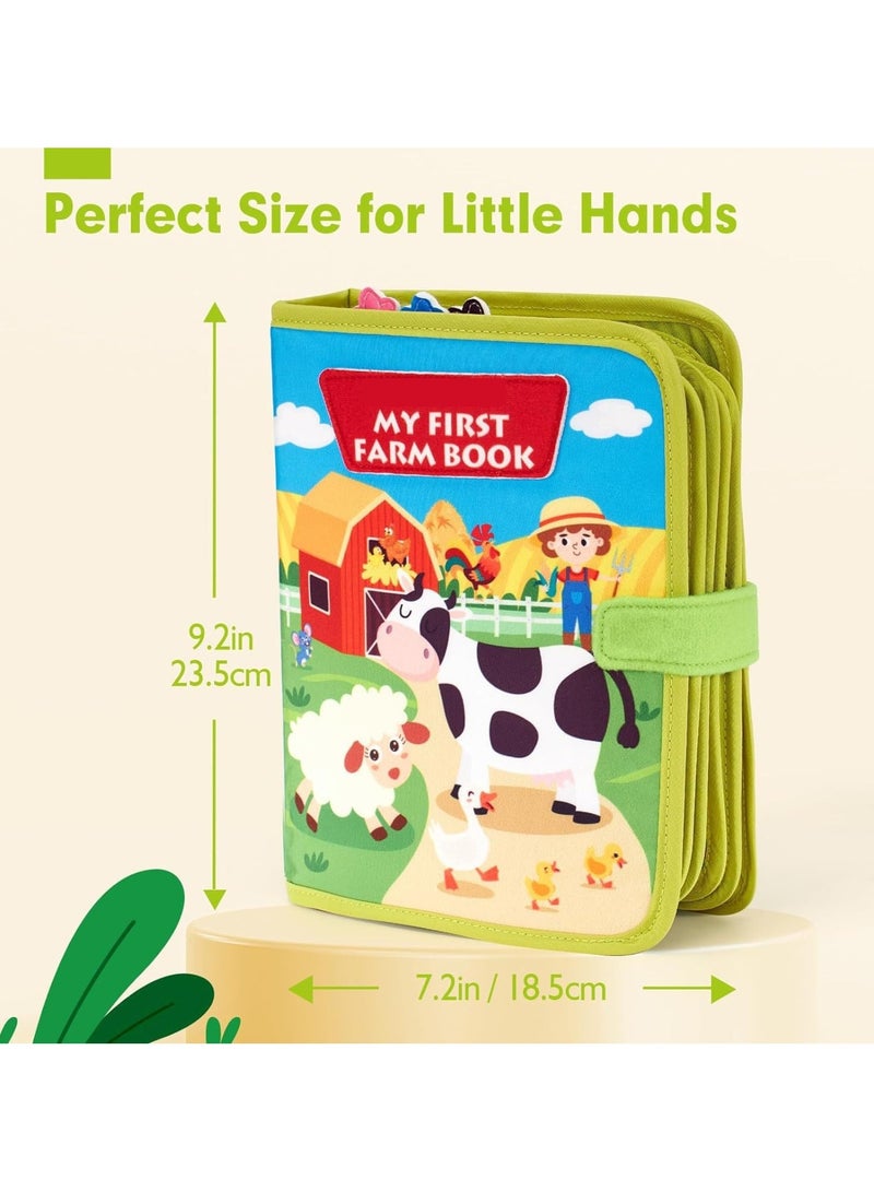 كادراما كتاب أنشطة حسي مصنوع من اللباد - إصدار حيوانات المزرعة، لعبة تعليمية تفاعلية للأطفال الصغار ومرحلة ما قبل المدرسة - Image 4