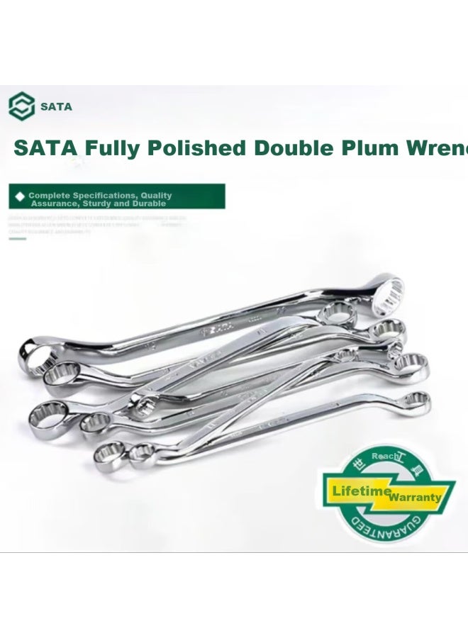 Sata Full-polished Double-headed Plum Wrench Automotive Repair Double Plum Board Hand Tool 22x24mm 42209 - Image 5