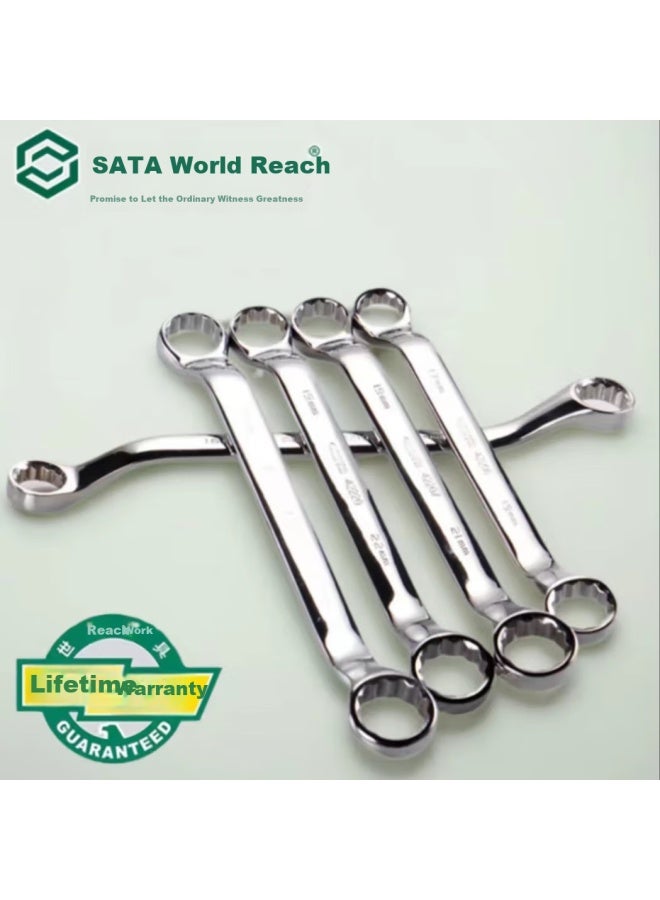 Sata Full-polished Double-headed Plum Wrench Automotive Repair Double Plum Board Hand Tool 22x24mm 42209 - Image 1