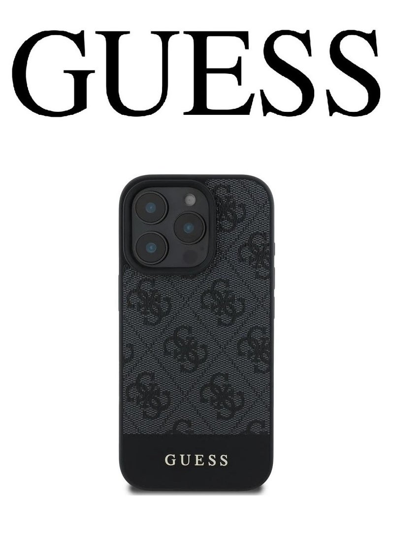CG MOBILE IPhone 16 Pro cover, with a logo and a leather design approved by the global brand Guess. From CG-MOBILE. In Black  - Image 4