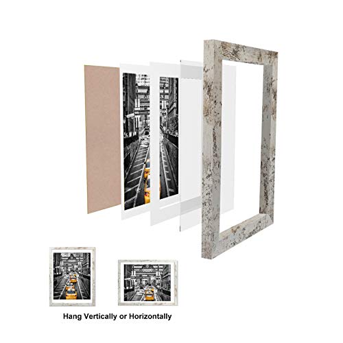Finefrarm 12x16 Frames Display 11x14 Picture with Mat or 12 x 16 Photo Without Mat Rustic Style Picture Frame Wall Art for Living Room Wall Mounting Decor - Image 4