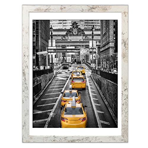 Finefrarm 12x16 Frames Display 11x14 Picture with Mat or 12 x 16 Photo Without Mat Rustic Style Picture Frame Wall Art for Living Room Wall Mounting Decor - Image 1
