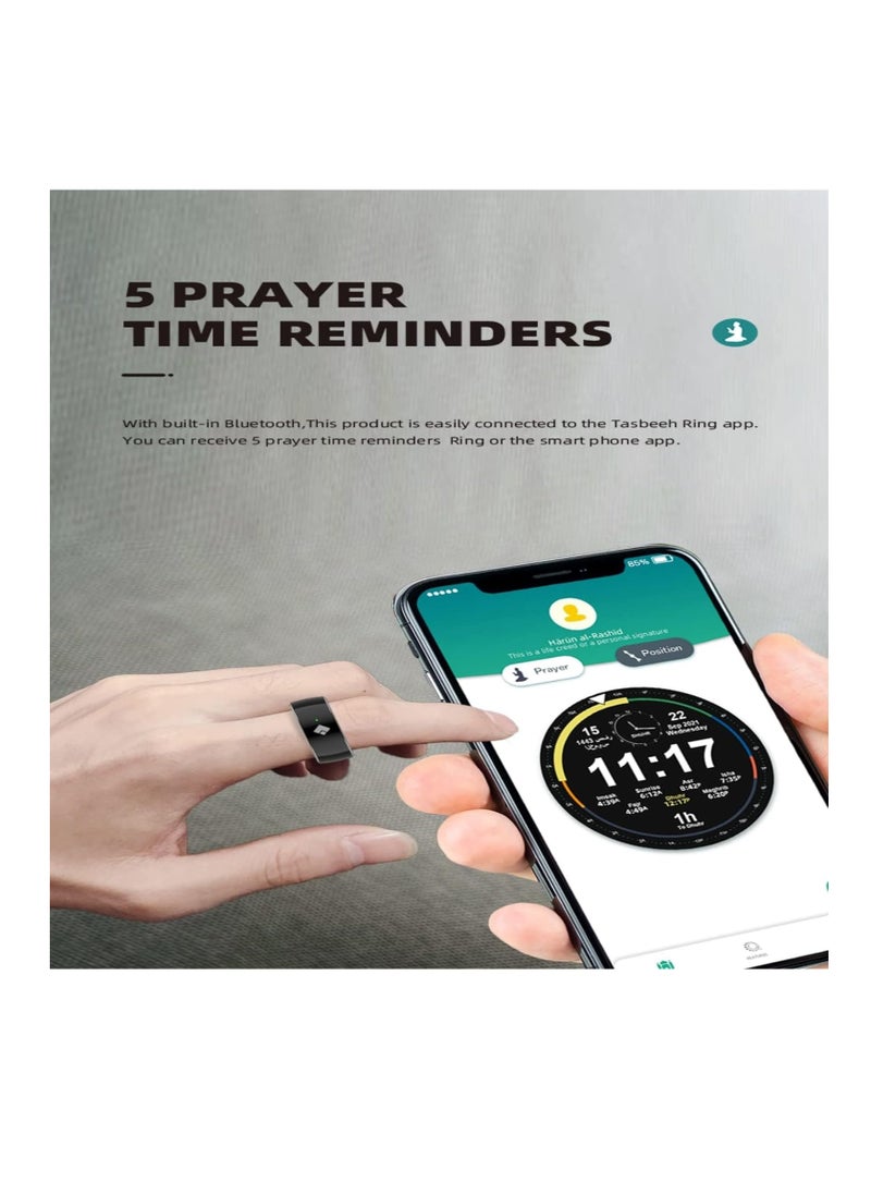 Smart Tasbih Ring Waterproof Qibla Ring Muslim Gift for All Ages with 5 Prayer Time Reminders & Custom Count Settings OLED Screen - pzsku/Z84C9B2A1194E73DE5A43Z/45/_/1701245132/78cd6d87-aeef-4d29-803e-dff9c9864077