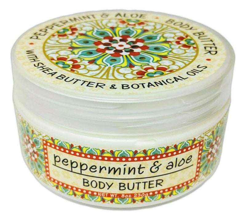 greenwich bay Greenwich Bay Trading Co Scented Botanic Body Butter  Luxurious Hydration with Shea  Cocoa Butter Enriched with Vitamin E  8 Ounce Tub Peppermint  Aloe