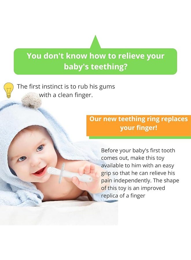 2PCS Baby Teething Toys, Teething Toys, Mushroom Teether Toy, Teether for Baby Silicone Teething Brush Tool Ring Toy - Image 3