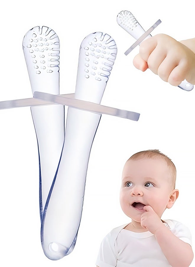 2PCS Baby Teething Toys, Teething Toys, Mushroom Teether Toy, Teether for Baby Silicone Teething Brush Tool Ring Toy - Image 1