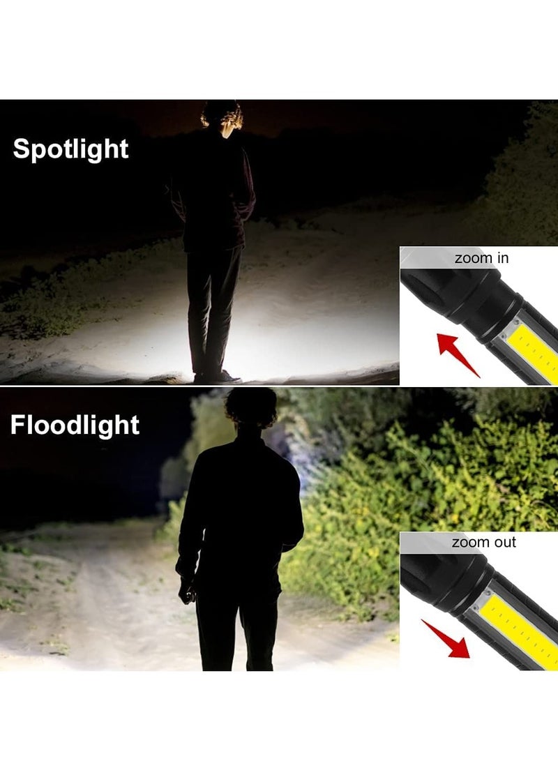 USB Rechargeable Torch, Outdoor Emergency Light Check Light XPE/COB Mini Torch, Portable Waterproof Handheld Torch for Camping, Outdoor, Emergency and Daily Use 2 Pack - Image 4