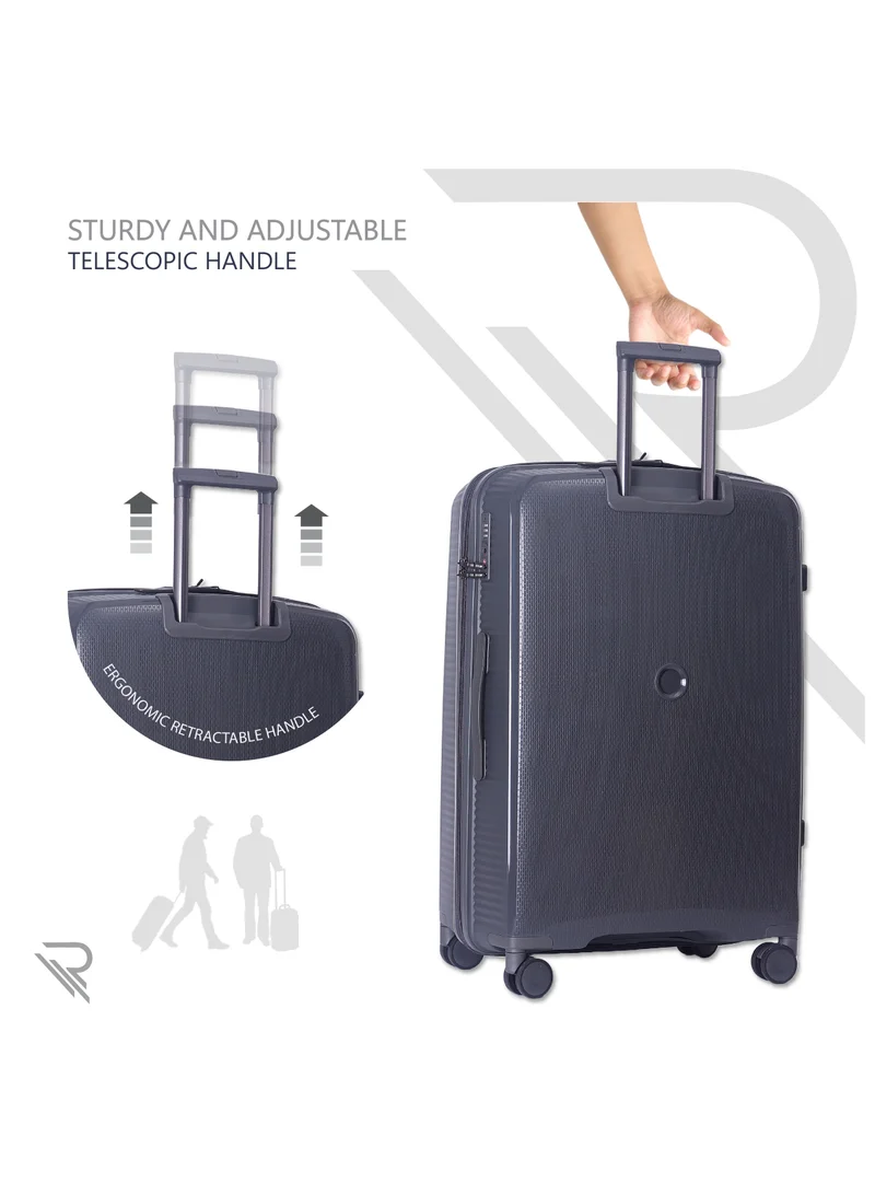 ريفلكشين ISTANBUL theme PP Suitcase, Durable, Lightweight Hardshell, Telescopic Handle,  Expandable Vertical Series Travel Luggage Trolley with 4 Quiet 360° Wheels and TSA Lock (24-Inch , Gray)