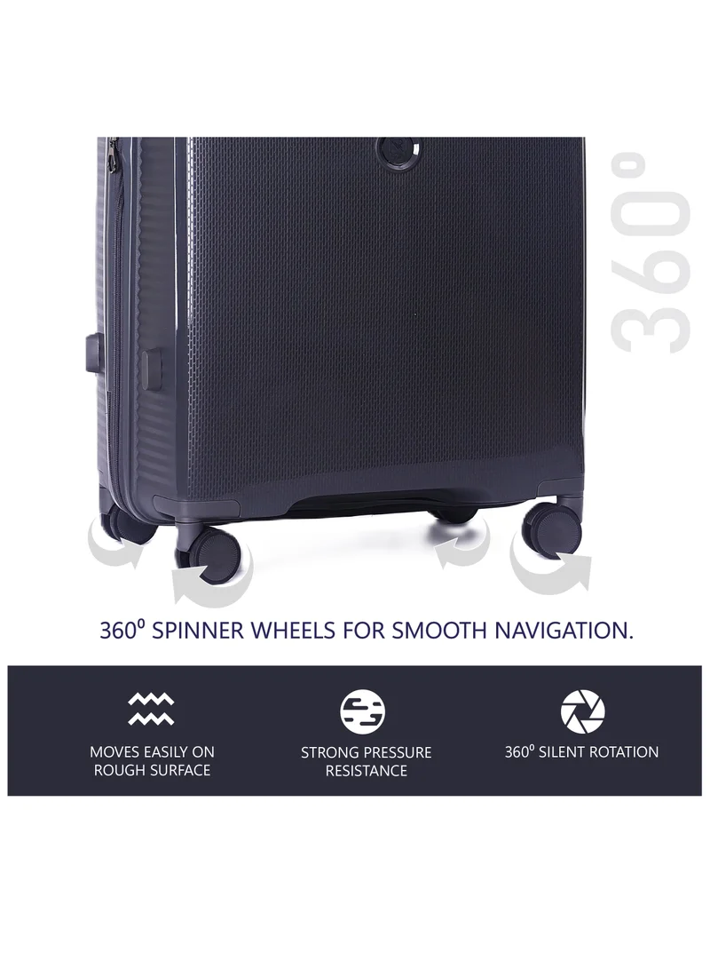 ريفلكشين ISTANBUL theme PP Suitcase, Durable, Lightweight Hardshell, Telescopic Handle,  Expandable Vertical Series Travel Luggage Trolley with 4 Quiet 360° Wheels and TSA Lock (24-Inch , Gray)