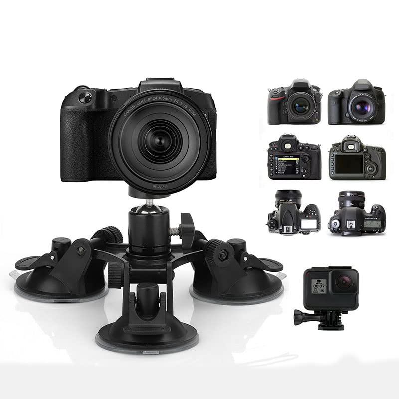 Acxico 1Set Triple Suction Cup Car Holder Mount for GoPro Hero 10 9 8 7 6 5 DJI OSMO Camera - Image 3