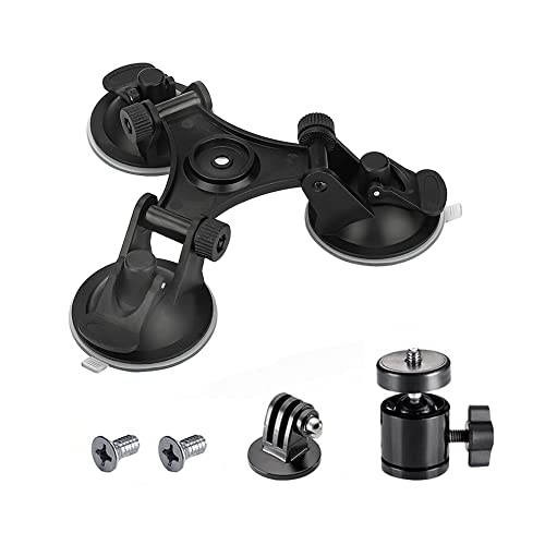 Acxico 1Set Triple Suction Cup Car Holder Mount for GoPro Hero 10 9 8 7 6 5 DJI OSMO Camera - Image 1