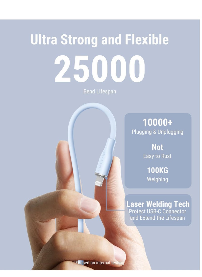 VOLTME - Powerlink Moss USB A to Lightning Cable for iPhone 14/13/ 12 Pro Max / 12/11 Pro/X/XS/XR / 8 Plus (1.2m) 3A Zinc-Alloy Connector - Blue - Image 1