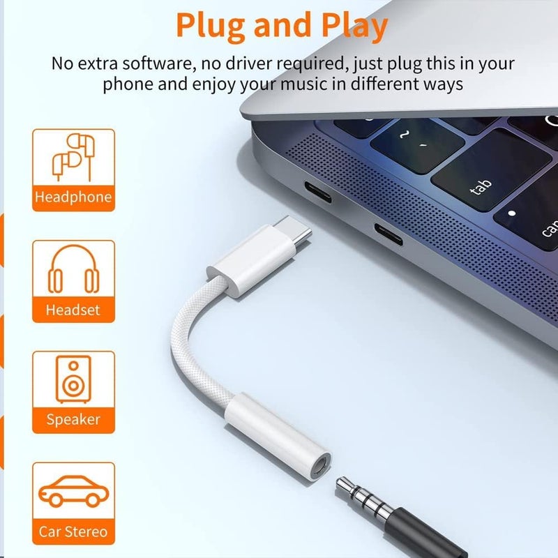 WEIN USB Type C to 3.5mm Audio Adapter Compatible with Samsung Galaxy, iPad Pro, MacBook - Image 3