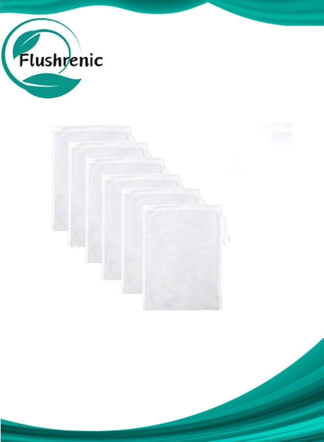 فلوشرينيك 6 عبوات من أكياس حليب المكسرات: قماش جبن شبكي ناعم - مصفاة طعام من النايلون قابلة لإعادة الاستخدام - مرشح متعدد الاستخدامات من الدرجة الغذائية - لتصفية عصير الفاكهة والقهوة وحليب اللوز والتوفو والشاي (24x36 سم) - Image 1