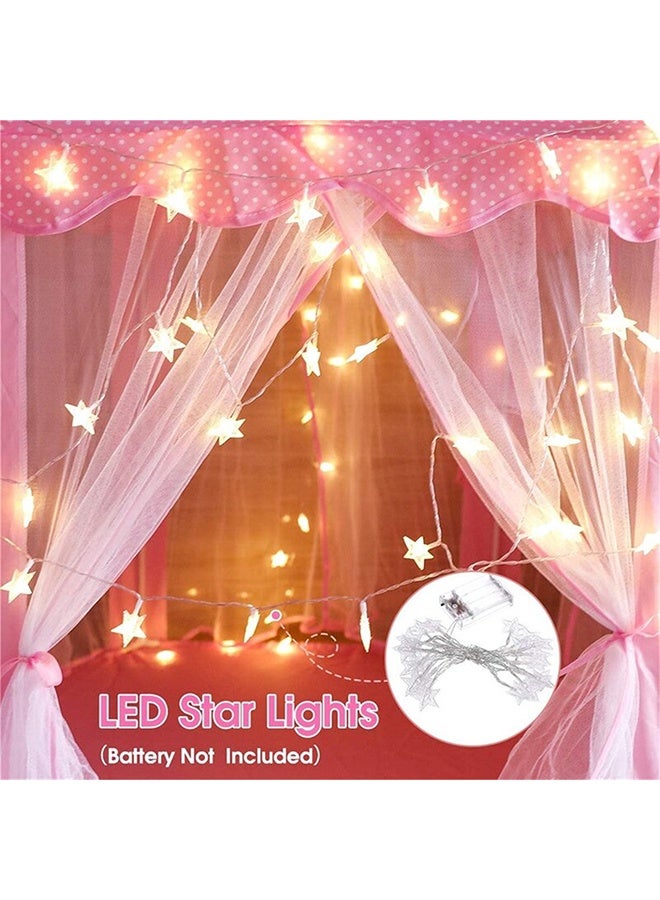 RollsTimi  Princess Castle Play Tent with LED Star Lights,Large Size Pink Hexagon Playhouses Kids Tent Indoor Outdoor Games for Toddlers 2-8 Years Old - Image 4